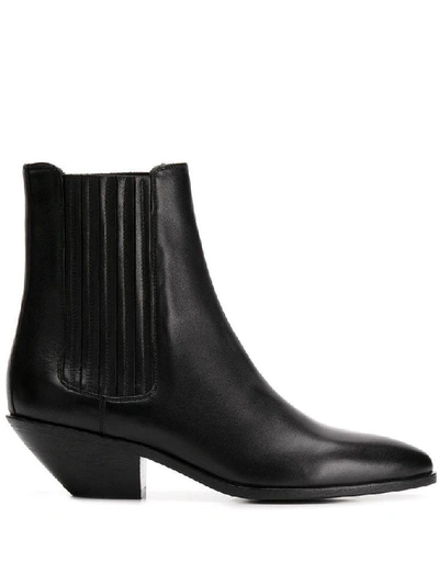 Shop Saint Laurent Women's Black Leather Ankle Boots