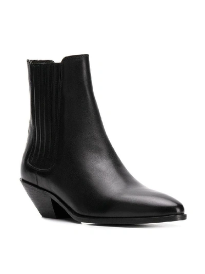 Shop Saint Laurent Women's Black Leather Ankle Boots