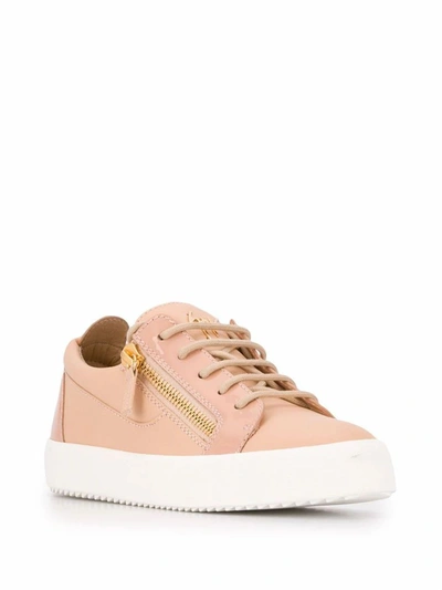 Shop Giuseppe Zanotti Design Women's Pink Leather Sneakers
