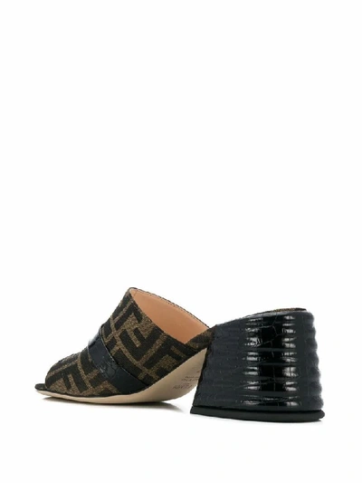 Shop Fendi Black Sandals