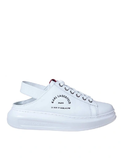 Shop Karl Lagerfeld Women's White Leather Sneakers