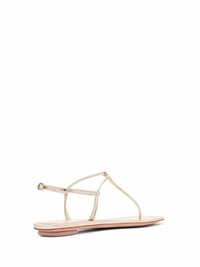 Shop Prada Women's Gold Leather Sandals