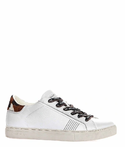 Shop Crime London Women's White Leather Sneakers