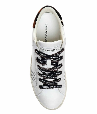 Shop Crime London Women's White Leather Sneakers