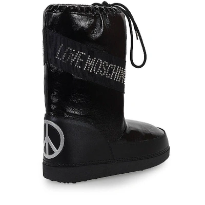Shop Love Moschino Women's Black Patent Leather Boots