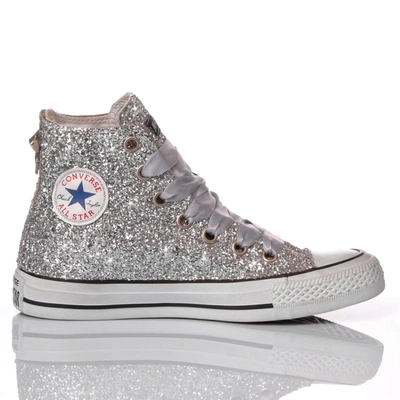 Converse Womens Silver Glitter Hi Top Trainers | ModeSens