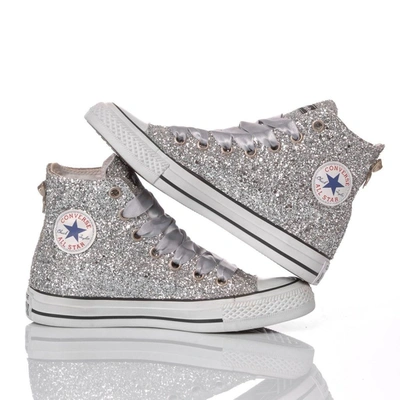 Converse Womens Silver Glitter Hi Top Sneakers | ModeSens