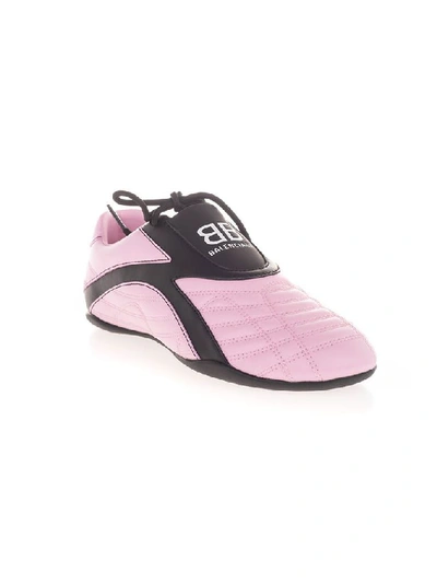 Shop Balenciaga Women's Pink Leather Sneakers