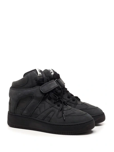 Shop Isabel Marant Women's Black Leather Hi Top Sneakers