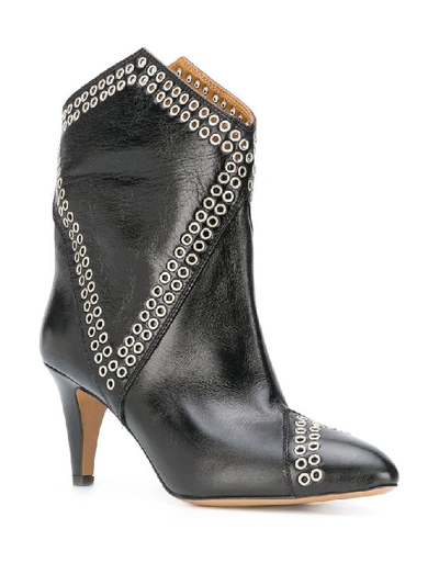 Shop Isabel Marant Women's Black Leather Ankle Boots