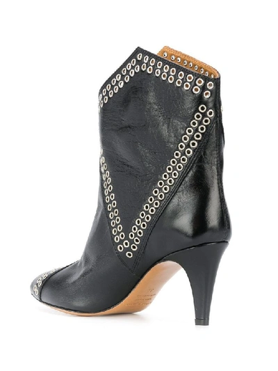 Shop Isabel Marant Women's Black Leather Ankle Boots