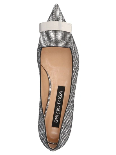 Shop Sergio Rossi Women's Silver Leather Flats