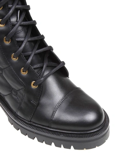 Shop Balmain Women's Black Leather Ankle Boots