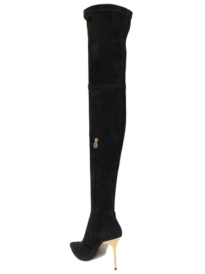 Shop Balmain Women's Black Suede Boots