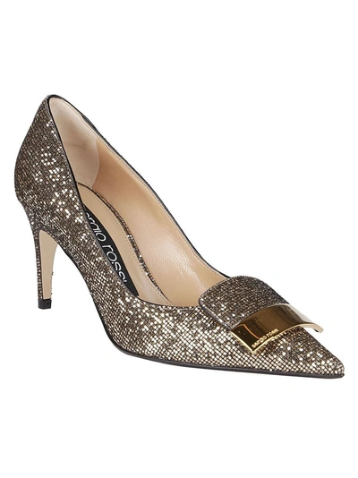 Shop Sergio Rossi Women's Gold Glitter Pumps