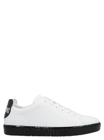 Shop Moschino Women's White Leather Sneakers