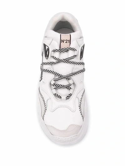 Shop N°21 Women's White Leather Sneakers