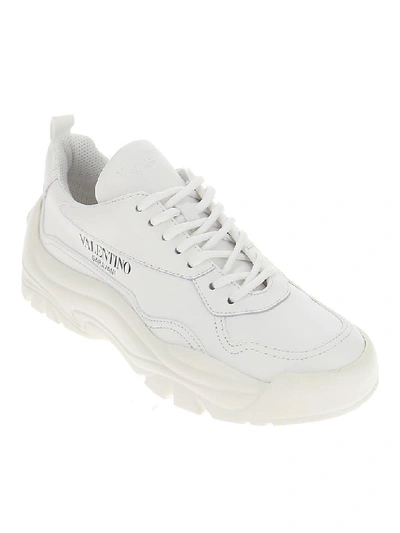 Shop Valentino Garavani Women's White Leather Sneakers