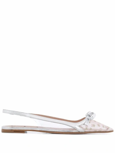 Shop Red Valentino Women's Silver Leather Sandals