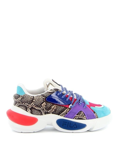 Fila Stylish Logo Sneakers With 5 Cm Rubber Sole For Women In Multicolor