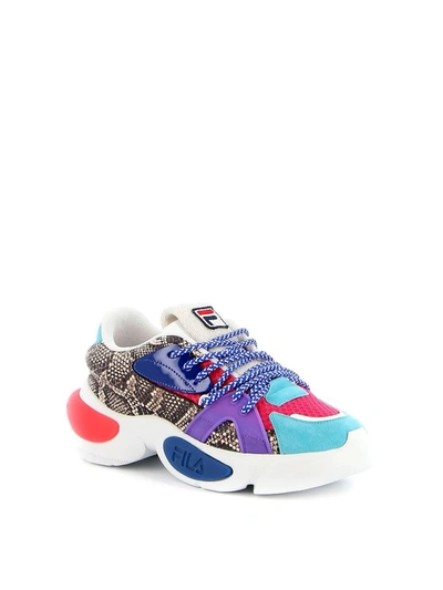 Fila Stylish Logo Sneakers With 5 Cm Rubber Sole For Women In Multicolor