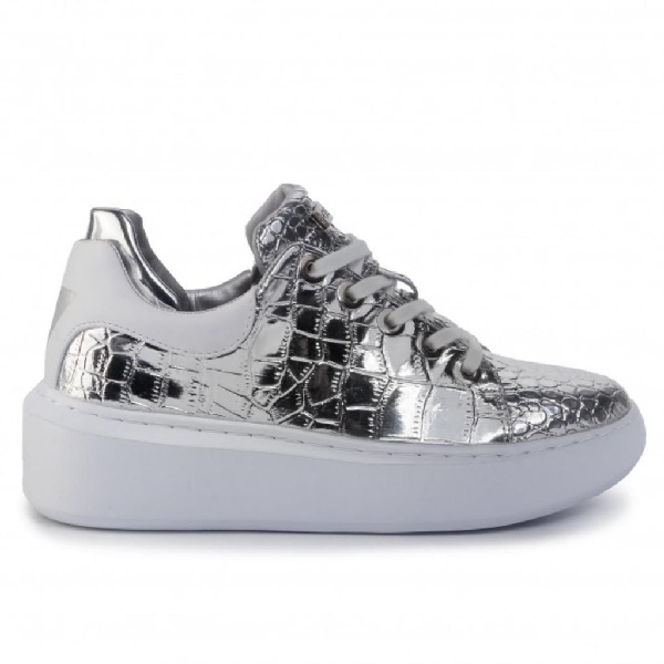 guess women's silver sneakers