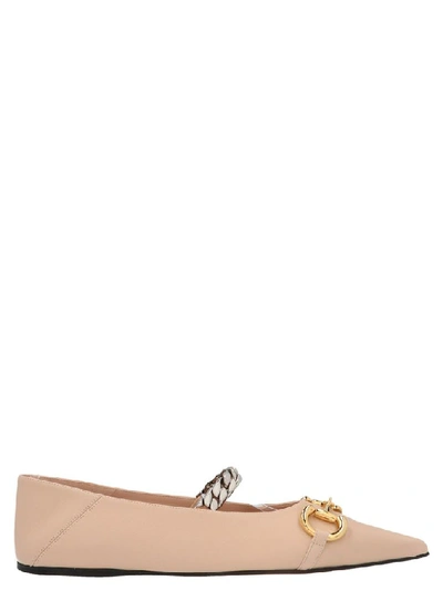 Shop Gucci Women's Pink Leather Flats