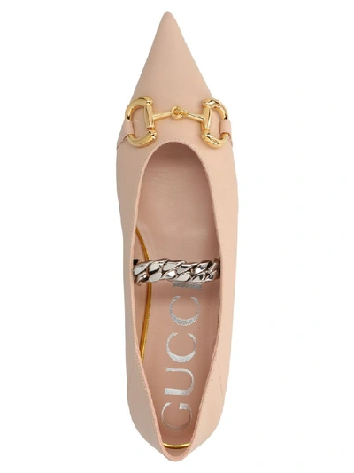 Shop Gucci Women's Pink Leather Flats