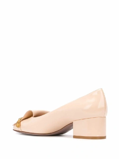 Shop Valentino Garavani Women's Beige Leather Pumps