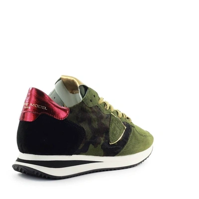 Shop Philippe Model Women's Green Suede Sneakers