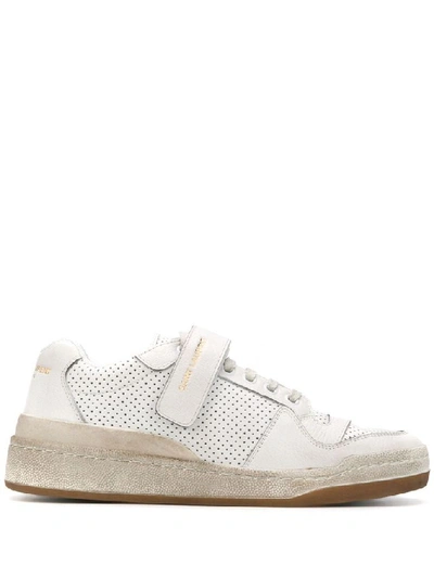 Shop Saint Laurent Women's White Leather Sneakers