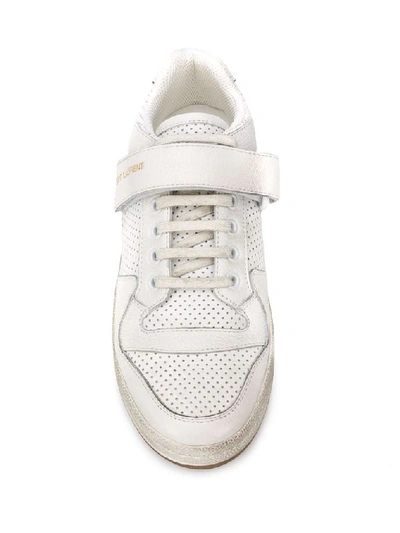 Shop Saint Laurent Women's White Leather Sneakers