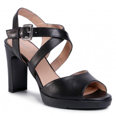 Shop Geox Women's Black Leather Sandals