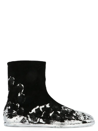 Shop Maison Margiela Men's Black Leather Ankle Boots