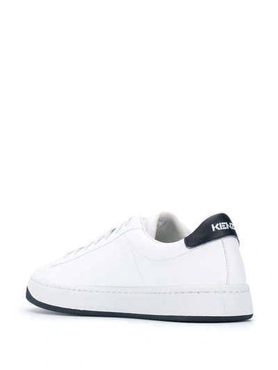 Shop Kenzo Men's White Leather Sneakers
