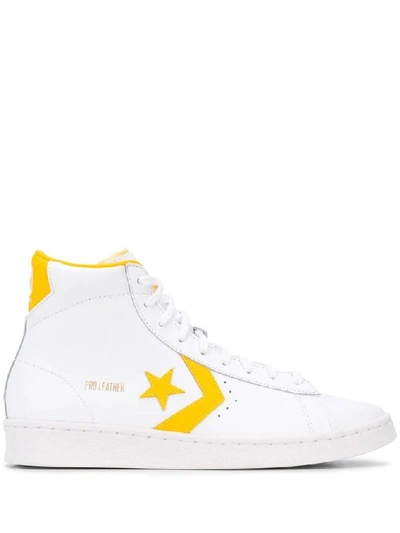 Shop Converse Men's White Leather Sneakers
