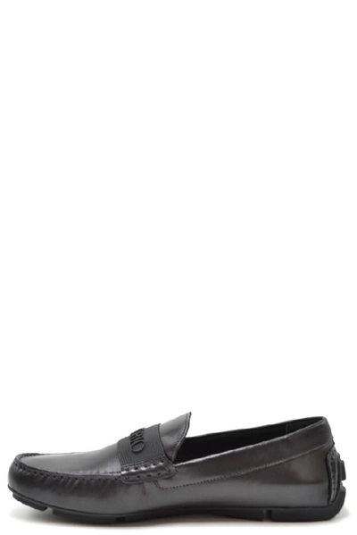 Shop Emporio Armani Men's Black Leather Loafers