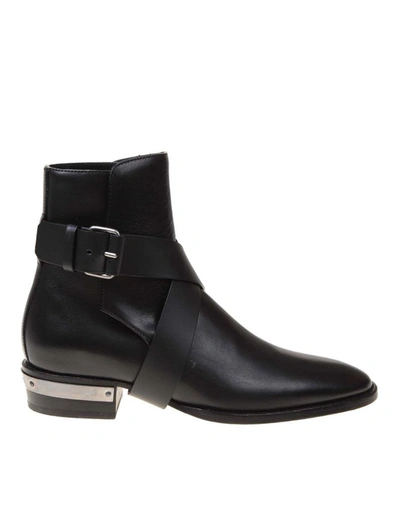 Shop Balmain Men's Black Leather Ankle Boots