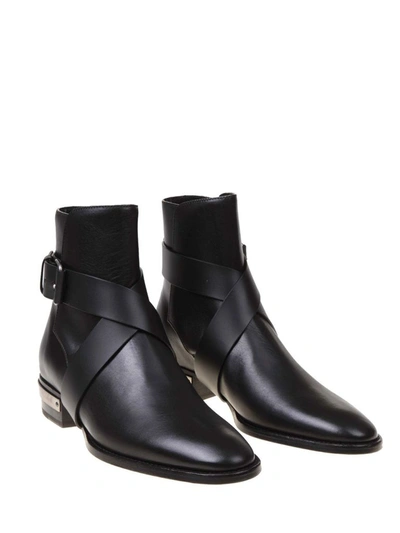 Shop Balmain Men's Black Leather Ankle Boots