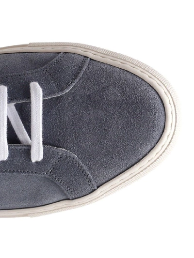 Shop Common Projects Men's Blue Suede Sneakers
