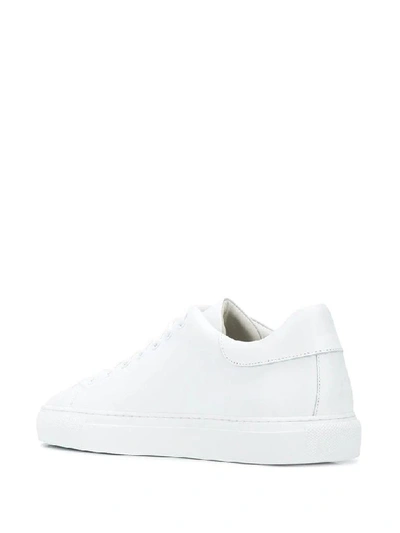 Shop Moschino Men's White Leather Sneakers