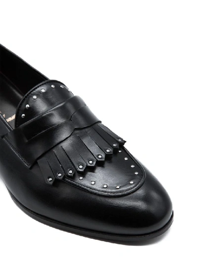 Shop Lidfort Men's Black Leather Loafers
