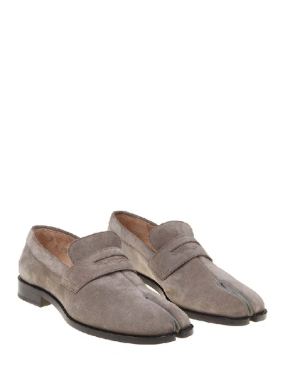 Shop Maison Margiela Men's Grey Suede Loafers