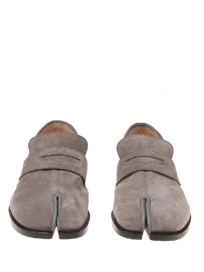 Shop Maison Margiela Men's Grey Suede Loafers