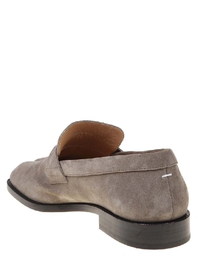 Shop Maison Margiela Men's Grey Suede Loafers