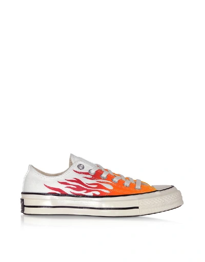 Shop Converse Men's White Fabric Sneakers