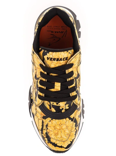 Shop Versace Men's Multicolor Leather Sneakers