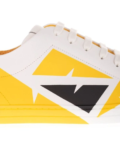 Shop Fendi Men's White Leather Sneakers