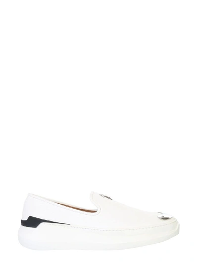 Shop Giuseppe Zanotti Design Men's White Leather Slip On Sneakers