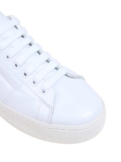 Shop Maison Margiela Men's White Leather Sneakers